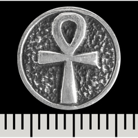 Сережка-гвоздик Анкх у колі (срібло, 925 проба) (st-040) Изображение