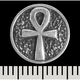 Сережка-гвоздик Анкх у колі (срібло, 925 проба) (st-040) Изображение