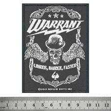 Нашивка ткана WARRANT - LOUDER HARDER FASTER (ofp-233) Зображення