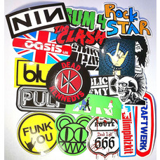 Набір стікерів Rock Bands - 4 (stk-098) (50 шт.) Зображення