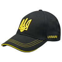 Бейсболка 3D Тризуб жовтий (Україна, чорна) uac-041 Зображення