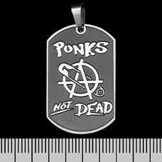 Кулон Punk’s Not Dead (Anarchy), чорний жетон (ptsb-213) Зображення