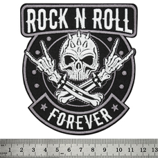 Нашивка Rock’n’Roll Forever (Skull with Sign Of The Horns) Изображение