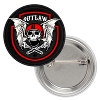 Значок Outlaw (biker skull) Изображение