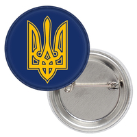 Значок патріотичний Тризуб (жовтий на синьому тлі) Изображение