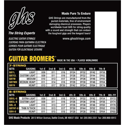Струны для электрогитар GHS STRINGS BOOMERS GB7H 13-74 Изображение