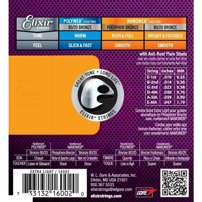 Струны для акустической гитары Elixir PB NW EL Изображение