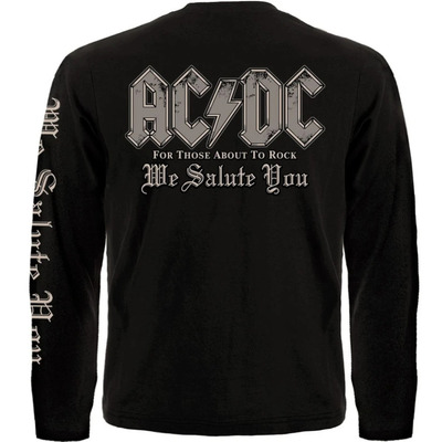 Футболка з довгим рукавом AC/DC "For Those About To Rock" (з друком на рукавах) Зображення
