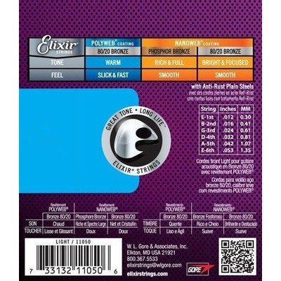 Струны для акустической гитары Elixir AC PW L Изображение
