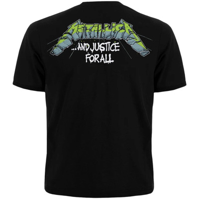 Футболка Metallica (And Justice For All Skull) green logo Изображение