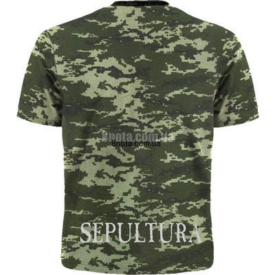 Футболка Sepultura (logo) (пиксельный камуфляж) Изображение