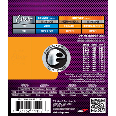 Струны для акустической гитары Elixir AC NW EL Изображение