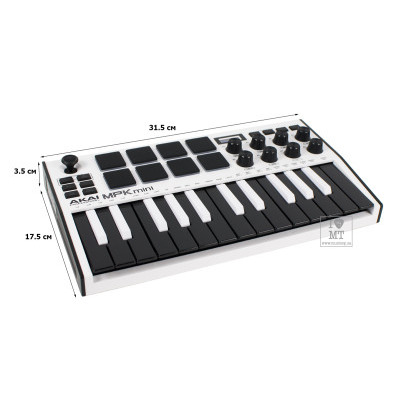 AKAI MPK MINI MK3 White MIDI клавиатура Изображение