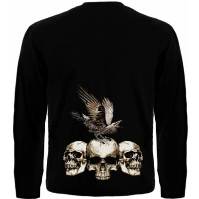 Футболка с длинным рукавом Guitar with Skulls and Ravens Изображение
