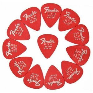 Медіатор Fender 351 Dura-Tone .96 12-Pack, Fiesta Red Зображення