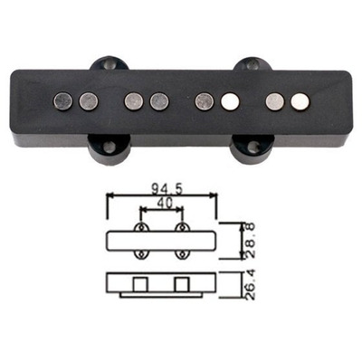 DR PARTS JPUB/BK - пасивний звукознімач для бас-гітари Зображення