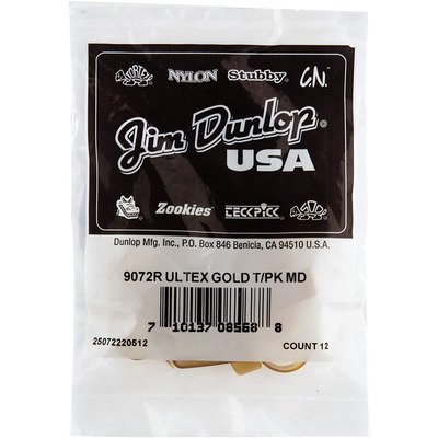 Набір медіаторів Dunlop 9072R ULTEX GLD T/PK MD-12 Зображення