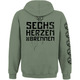 Худи Rammstein "Sechs Herzen Die Brennen" (олива) Изображение