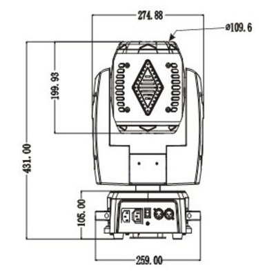 Двостороння LED Голова YR-680E-II beam Зображення