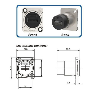 Роз'єм Roxtone RAU2D Зображення