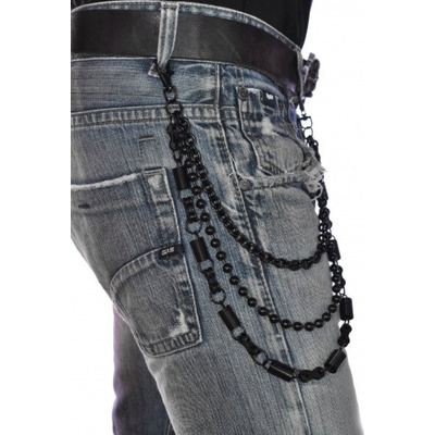 Ланцюг потрійний, чорного кольору (ch-004) Зображення