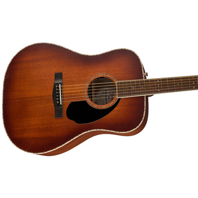 Гитара электроакустическая FENDER PD-220E DREADNOUGHT ALL MAHOGANY WITH CASE AGED COGNAC BURST Изображение