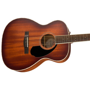 Гітара електроакустична FENDER PO-220E ORCHESTRA ALL MAHOGANY WITH CASE AGED COGNAC BURST Зображення