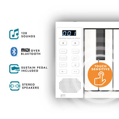Фортепиано расскладное Carry-on Folding Piano Touch (88 клавіш) White Изображение