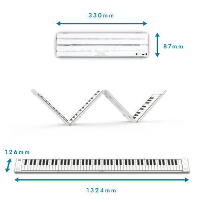 Фортепиано расскладное Carry-on Folding Piano Touch (88 клавіш) White Изображение