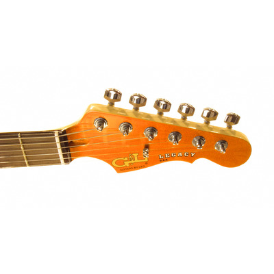 G&L LEGACY (Clear Orange, rosewood, 3-ply Vintage Cream). №CLF51040. Made in USA - Електрогітара Зображення