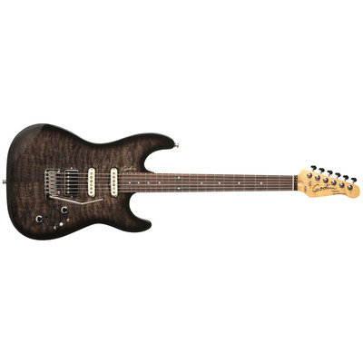 GODIN 034680 - Progression Boutique Trans Black Quilted HG RN with Bag (Made in Canada) - Электрогитара Изображение
