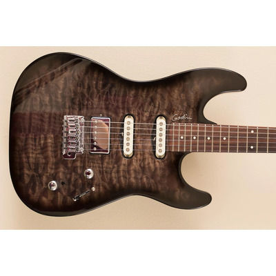 GODIN 034680 - Progression Boutique Trans Black Quilted HG RN with Bag (Made in Canada) - Электрогитара Изображение