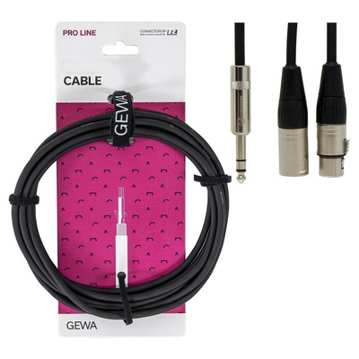 Інсертний кабель GEWA Pro Line Stereo Jack 6,3 мм/XLR (m) & XLR (f) (1,5 м) Зображення