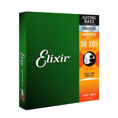 Струны для бас-гитары Elixir 14702 4S M SS Изображение