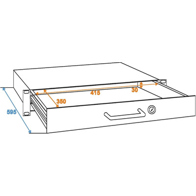 OMNITRONIC Ящик для стойки с замком 1U Изображение