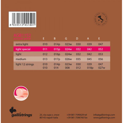 Струни для акустичної гітари Gallistrings AGB1152 LIGHT SPECIAL Зображення