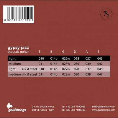 Струны для акустической гитары Gallistrings GSB10BE BALL END LIGHT Изображение