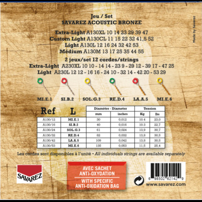 Струны для акустической гитары Savarez A130L Изображение