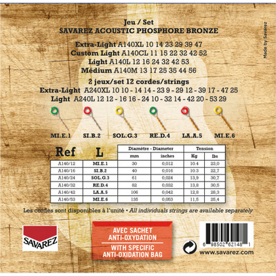 Струны для акустической гитары SAVAREZ A140L Изображение
