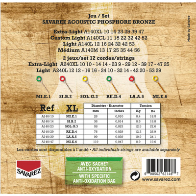 Струны для акустической гитары SAVAREZ A140XL Изображение