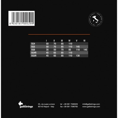 Струны для бас-гитары Gallistrings SG4 4 STRINGS MEDIUM HEAVY Изображение