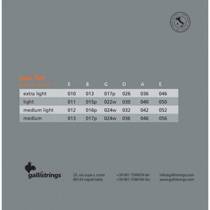 Струни для електрогітари Gallistrings JF1046 EXTRA LIGHT TENSION Зображення