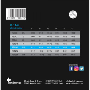 Струни для електрогітари Gallistrings RS1149 REGULAR HEAVY Зображення