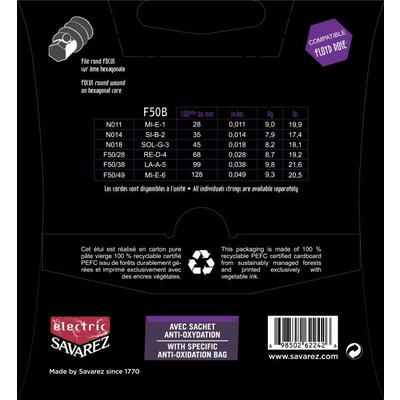 Струни для електрогітари Savarez F50B Зображення