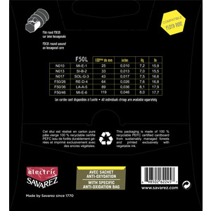Струны для электрогитары Savarez F50L Зображення