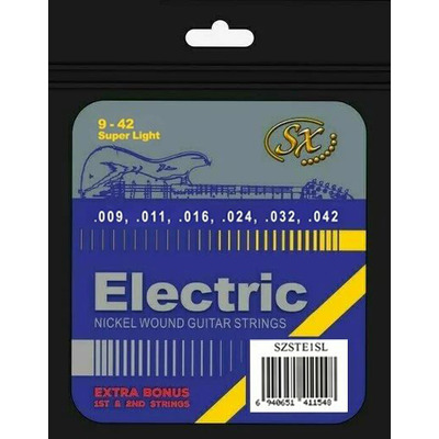 SX SZSTE1SL - струни для електрогітари Зображення