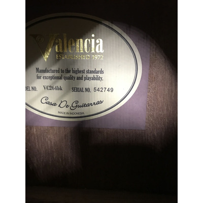 VALENCIA VC264BK - 4/4 классическая гитара Изображение