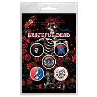 Подарочный набор значков GRATEFUL DEAD - SKELETON & ROSE (iol-006) Изображение