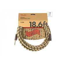 Кабель інструментальний Fender 18.6' Angled Festival Instrument Cable Pure Hemp Brown Stripe (990918022) Зображення