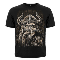 Футболка Viking (наполовину лицо, наполовину череп) Изображение